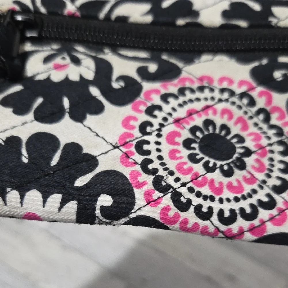 Thirty-One Black and Pink Patterned Wallet